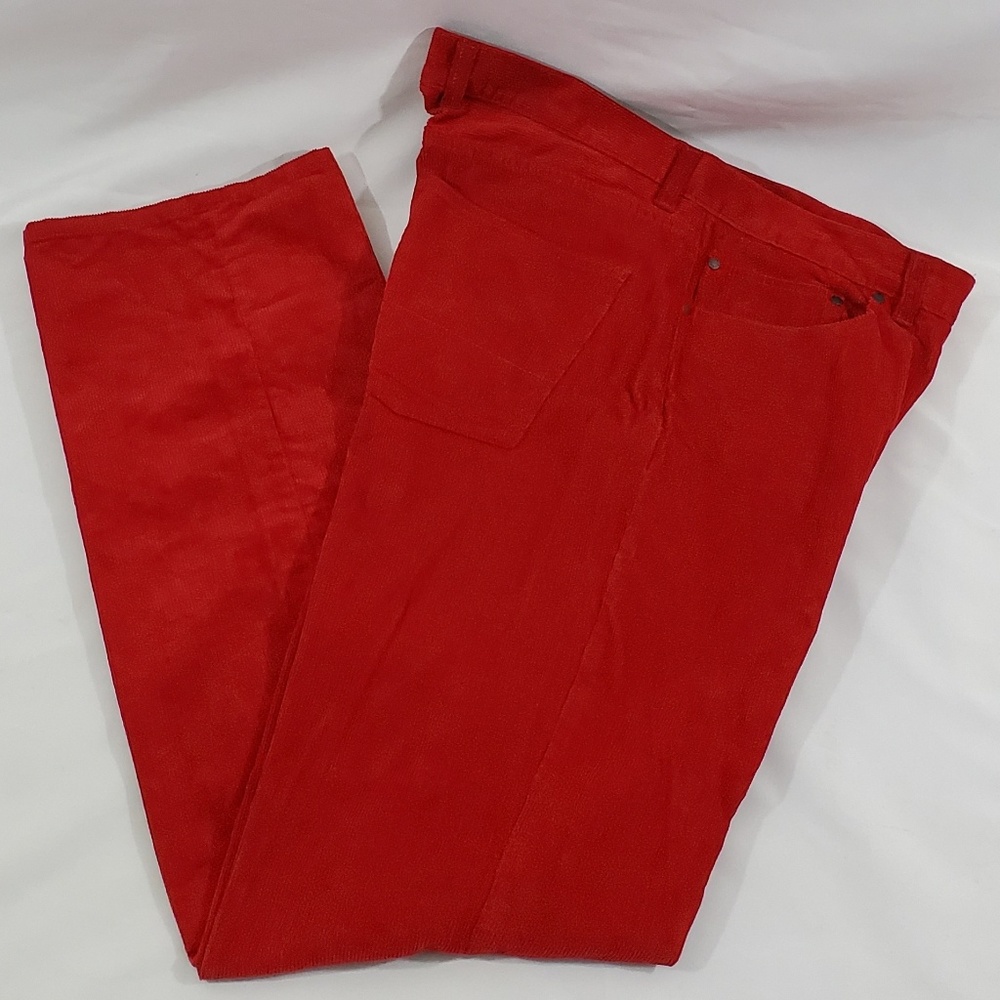 Chaps Mens 36x31 Corduroy Pants Red Straight Khaki